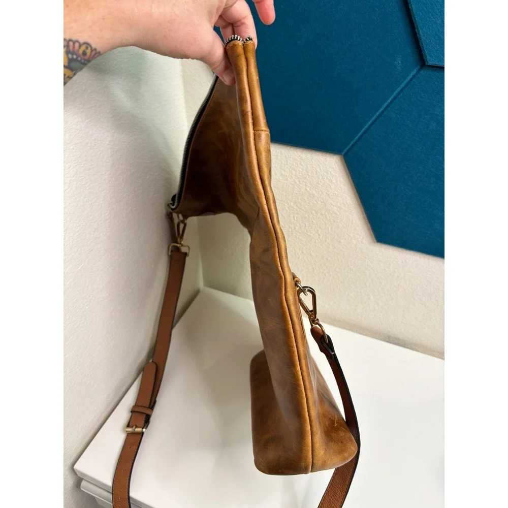 Epiphanie Leather Photographer Backpack Camera Bag Crossbody Brown Havana
